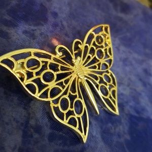 Vintage Gold Butterfly Brooch